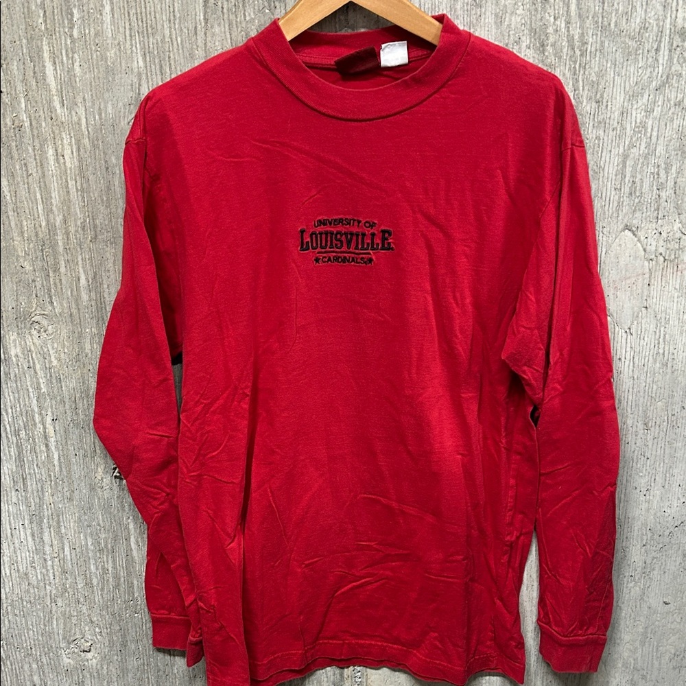 University of Louisville Women’s Red Embroidered Long Sleeve Tee Medium